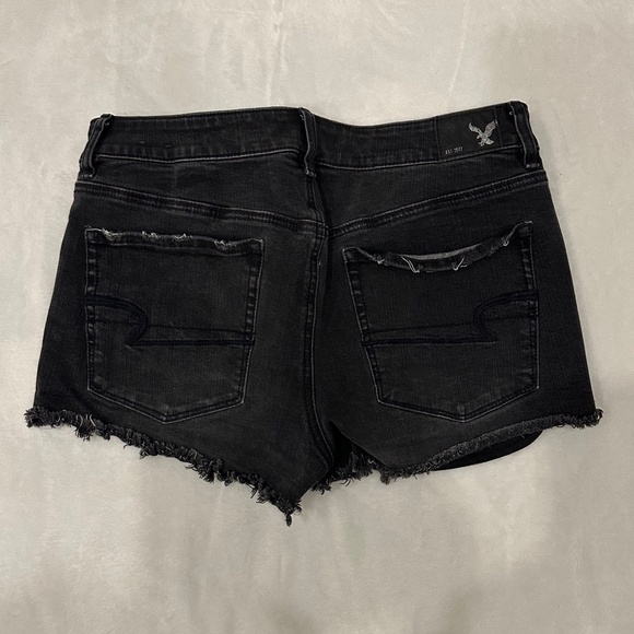 AMERICAN EAGLE OUTFITTERS HI RISE SHORTIE DENIM JEAN SHORTS SIZE 12 - Picture 2 of 4